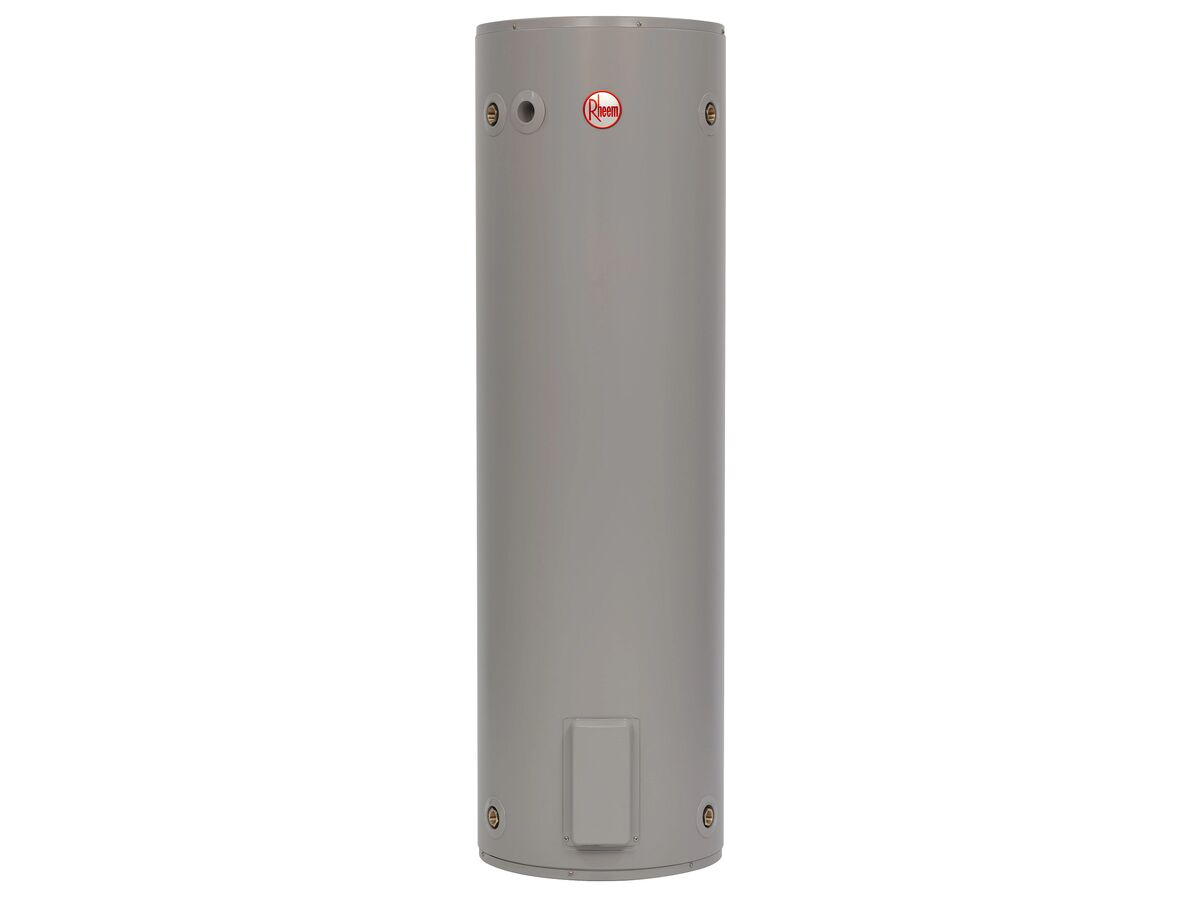 Example Rheem electric storage cylinder, with no flue.